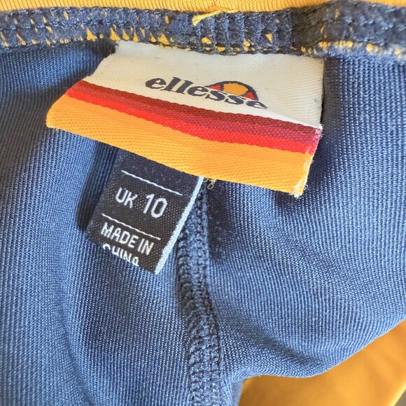 Ellesse Blue Yellow Cycling Athletic Shorts - Picture 3 of 4